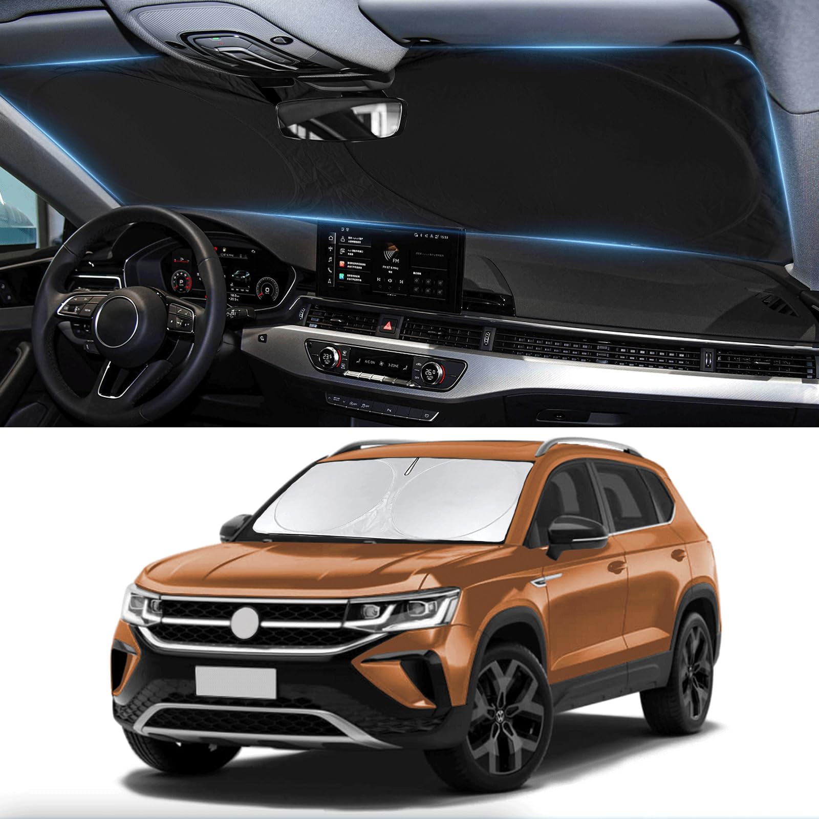 Amazon.com: Custom Fit VW Taos Windshield Sunshade for VW